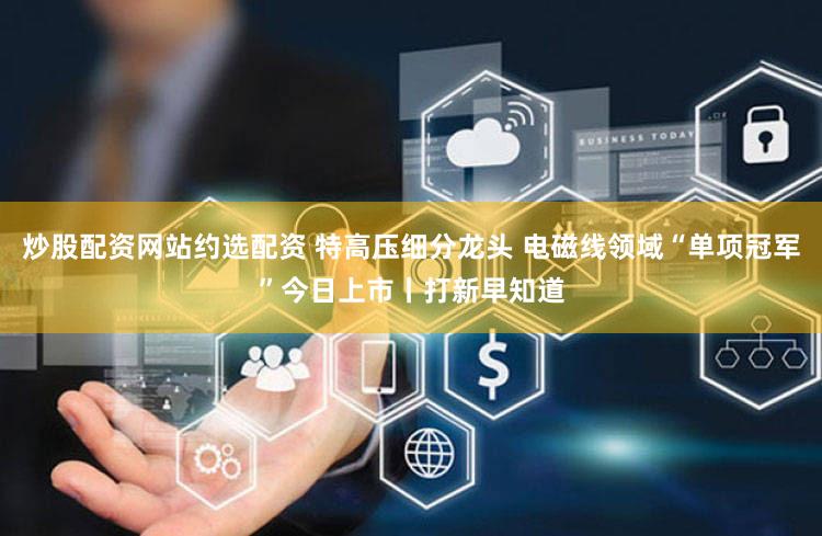 炒股配资网站约选配资 特高压细分龙头 电磁线领域“单项冠军”今日上市丨打新早知道