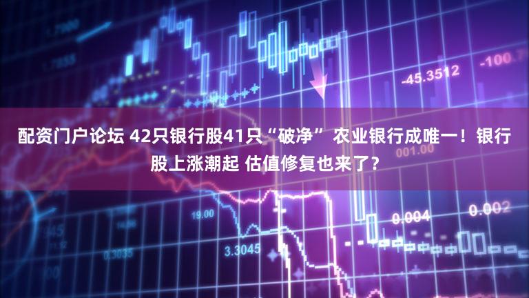 配资门户论坛 42只银行股41只“破净” 农业银行成唯一！银行股上涨潮起 估值修复也来了？