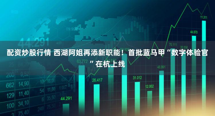 配资炒股行情 西湖阿姐再添新职能！首批蓝马甲“数字体验官”在杭上线